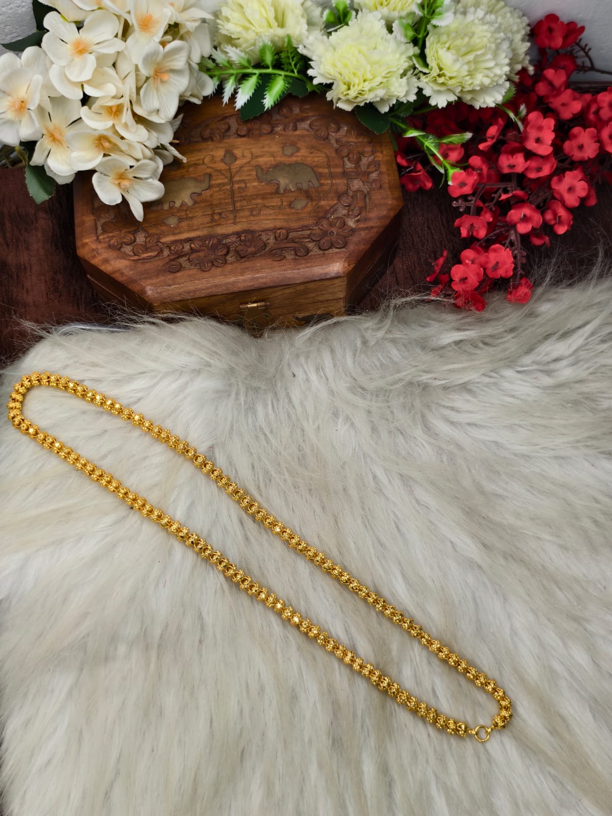 Matte Finished Women’s Gold Plated Chain – Real Gold Look | Daily Wear Elegant Chain
