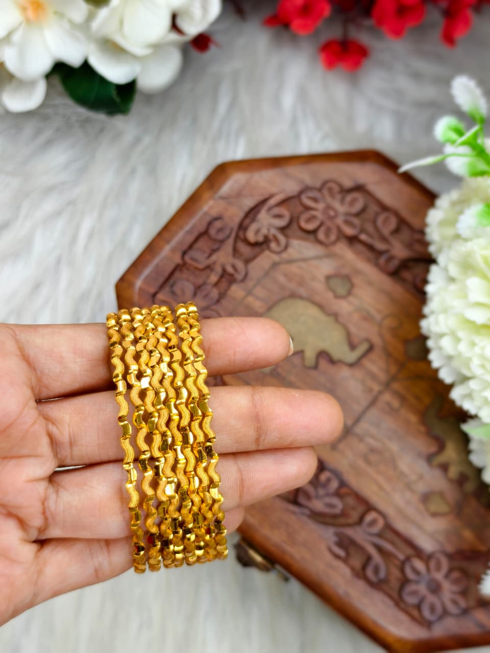Foming Nelivu-N-11 Stylish Women’s 1 Gram Gold Plated Bangles – Party & Daily Wear