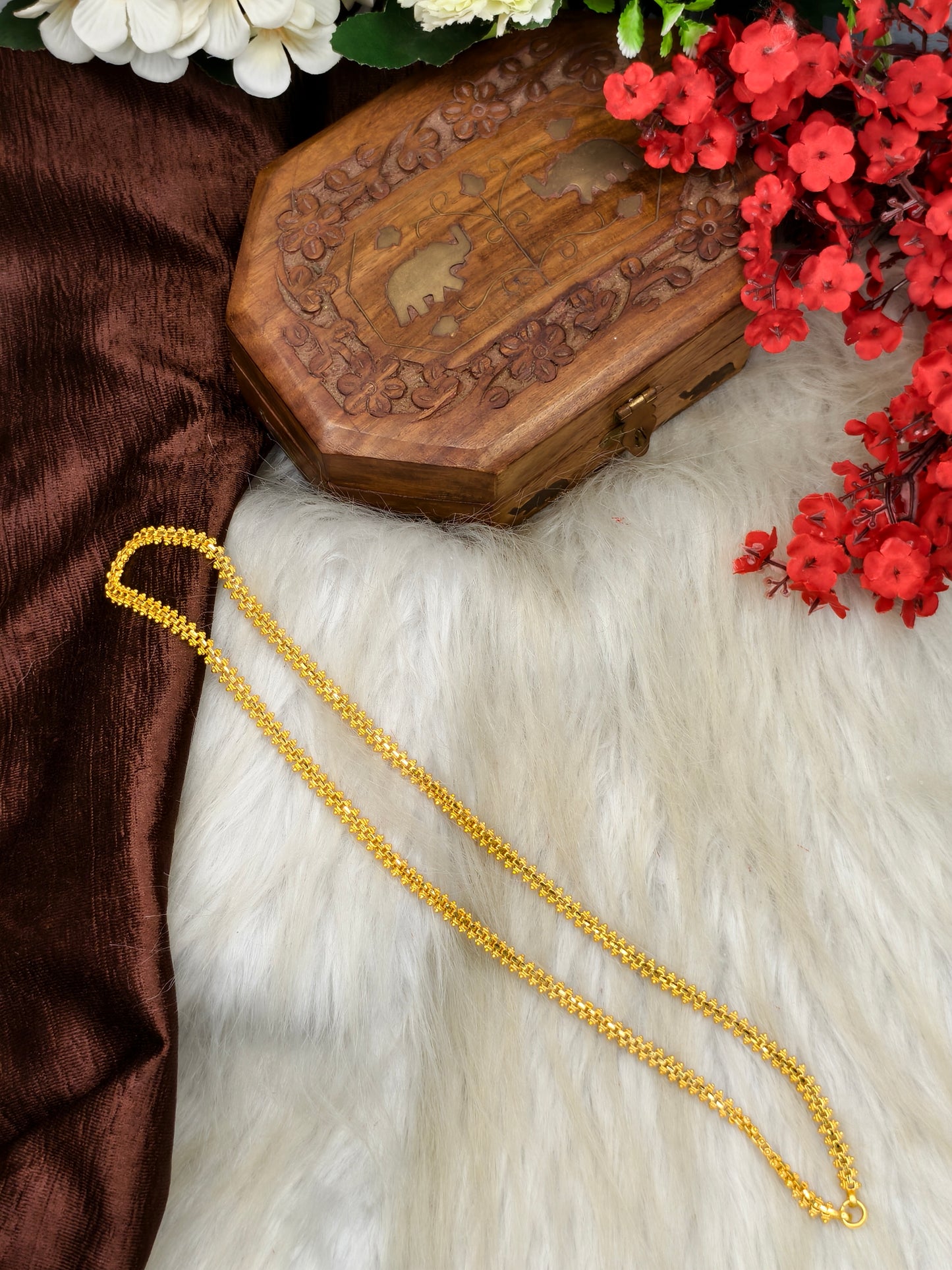 Forming matte finished (1Gram gold plated) Flat model Chain