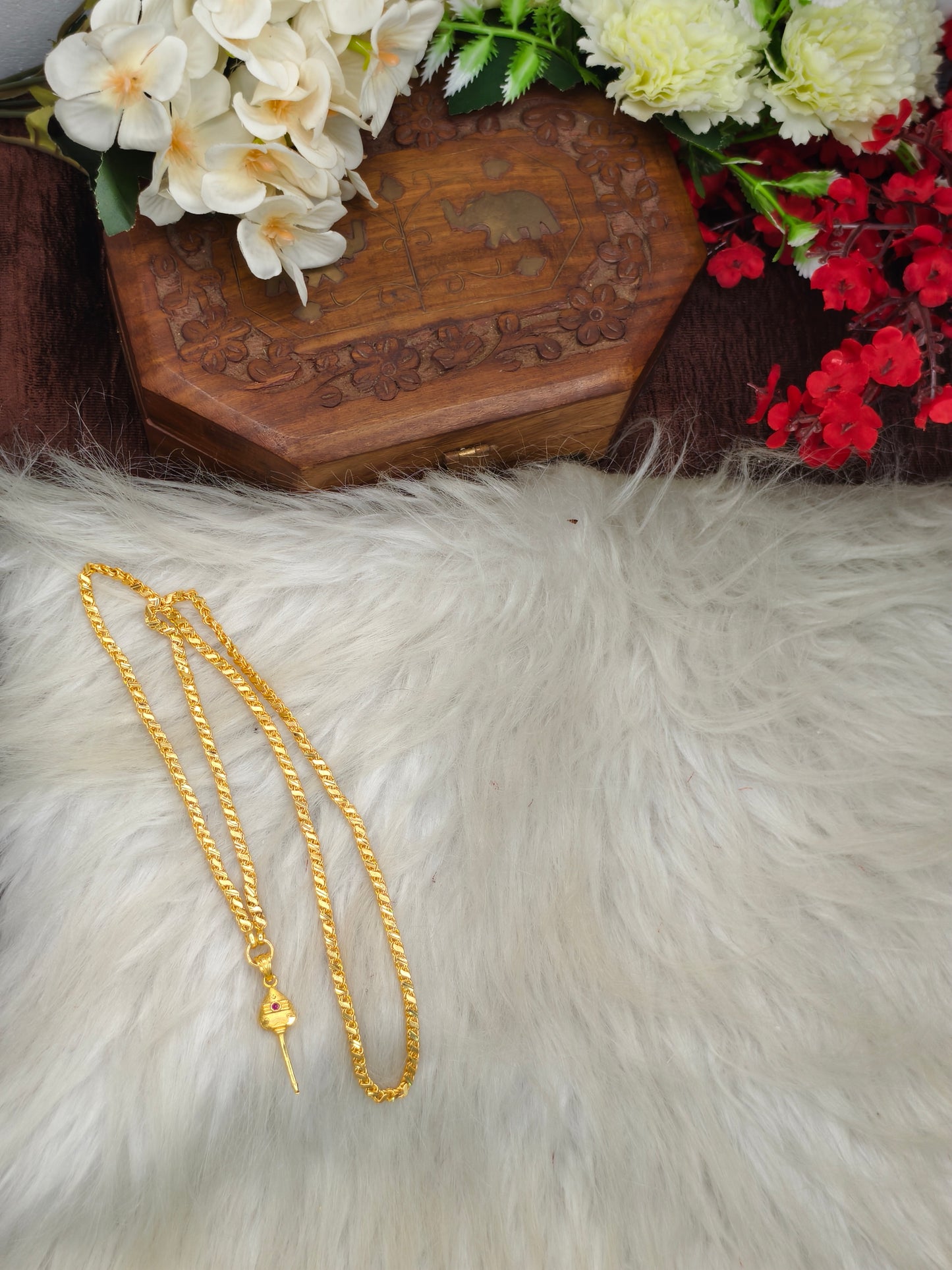 Forming matte finished (1Gram gold plated) Leaf Chain With Doller