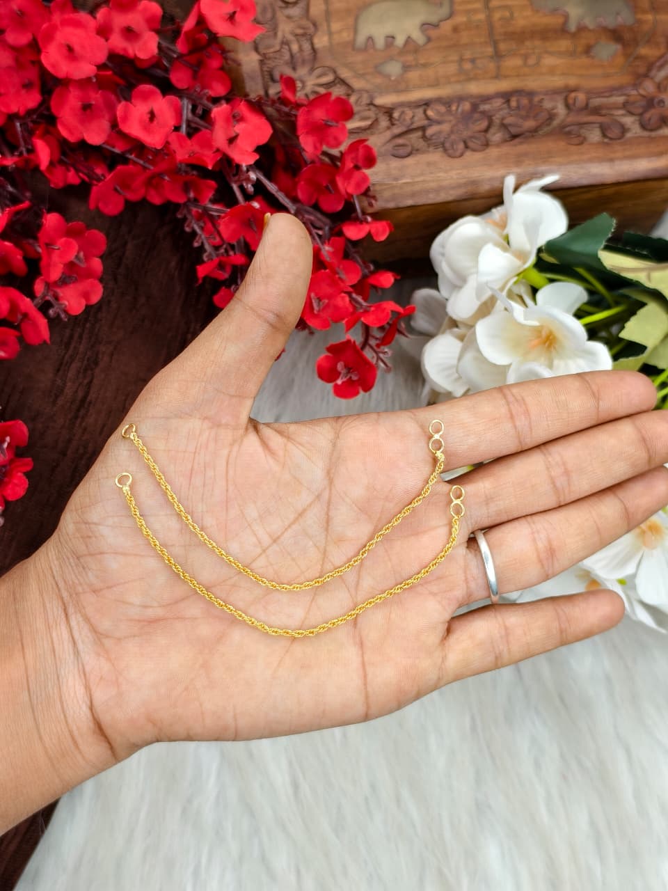 Women Mattal – 1 Gram Gold Plated Traditional Ear Chain