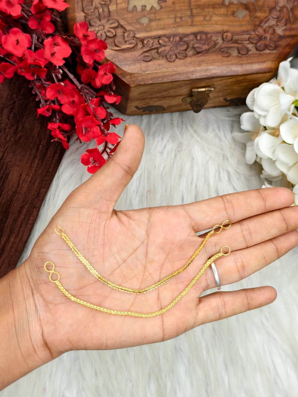 Women Mattal – 1 Gram Gold Plated Traditional Ear Chain