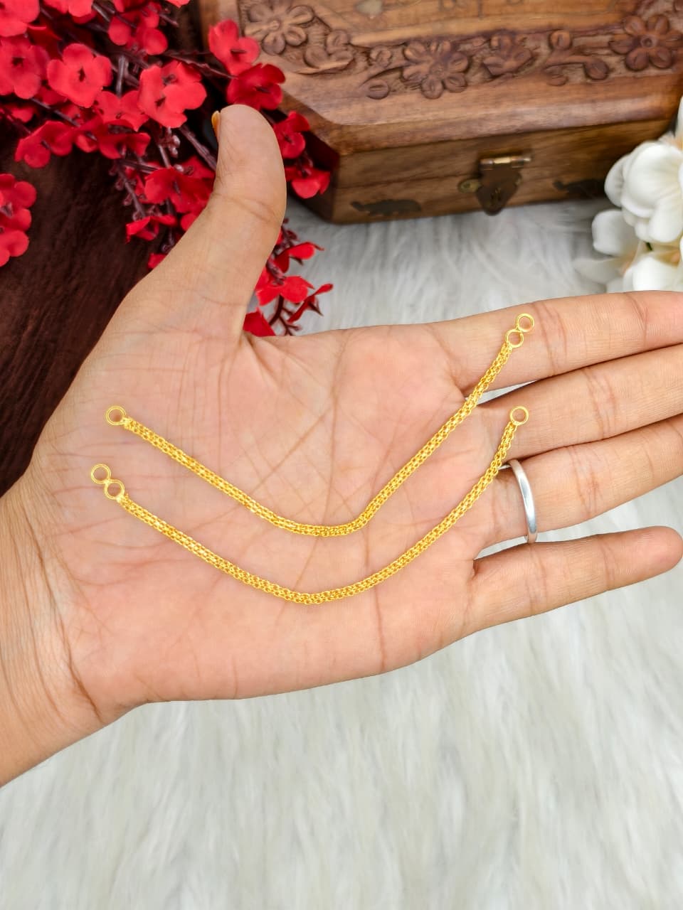 Women Mattal – 1 Gram Gold Plated Traditional Ear Chain
