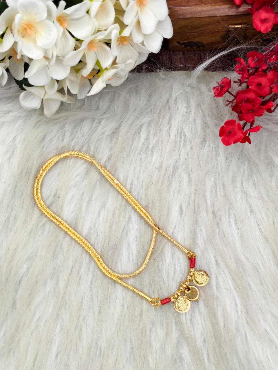 South Indian Traditional Impone Thali Mangalsutra β Gold Plated Sacred Wedding Chain
