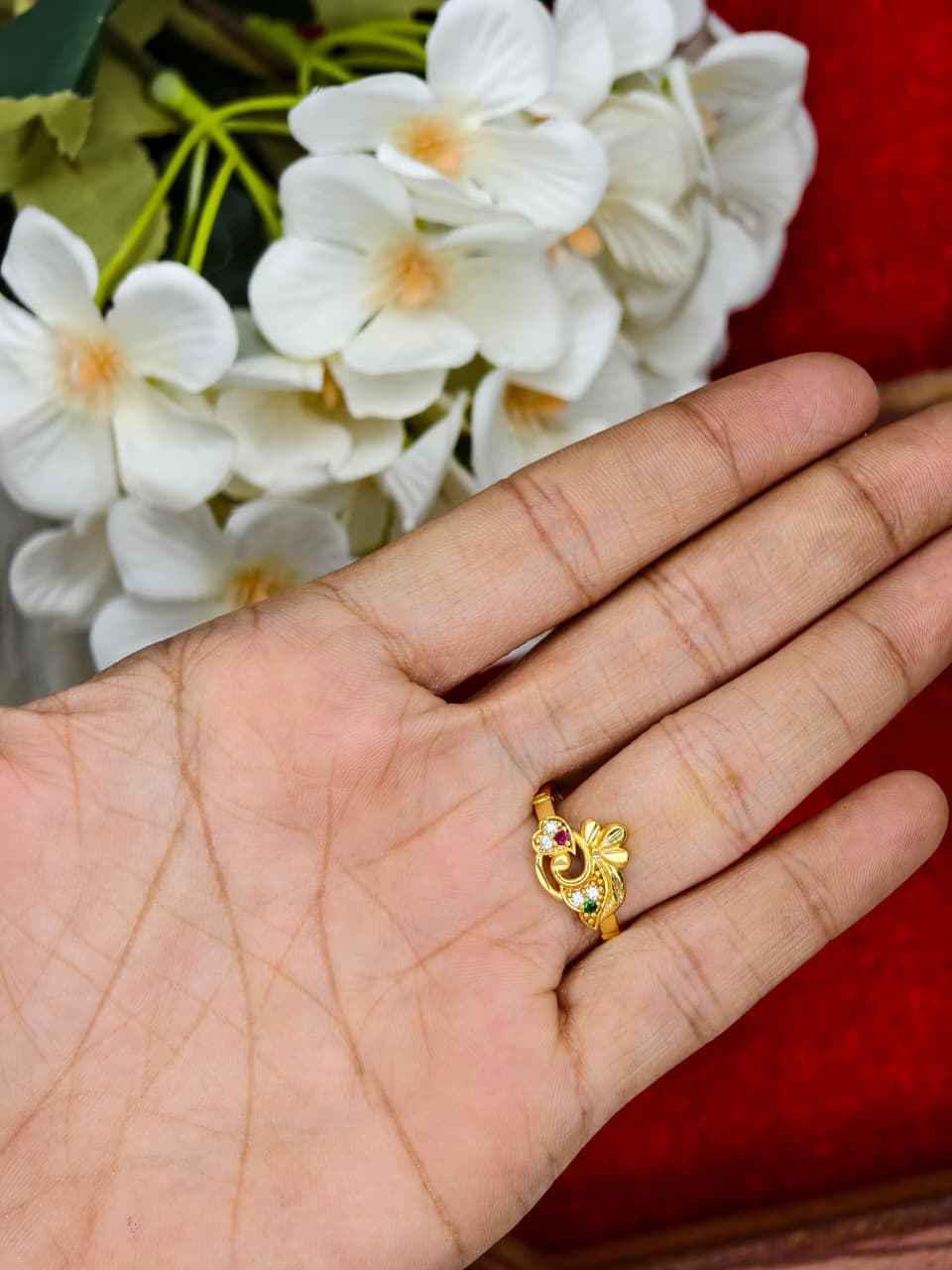 Elegant Women’s 1 Gram Gold Ring – Matte Finish