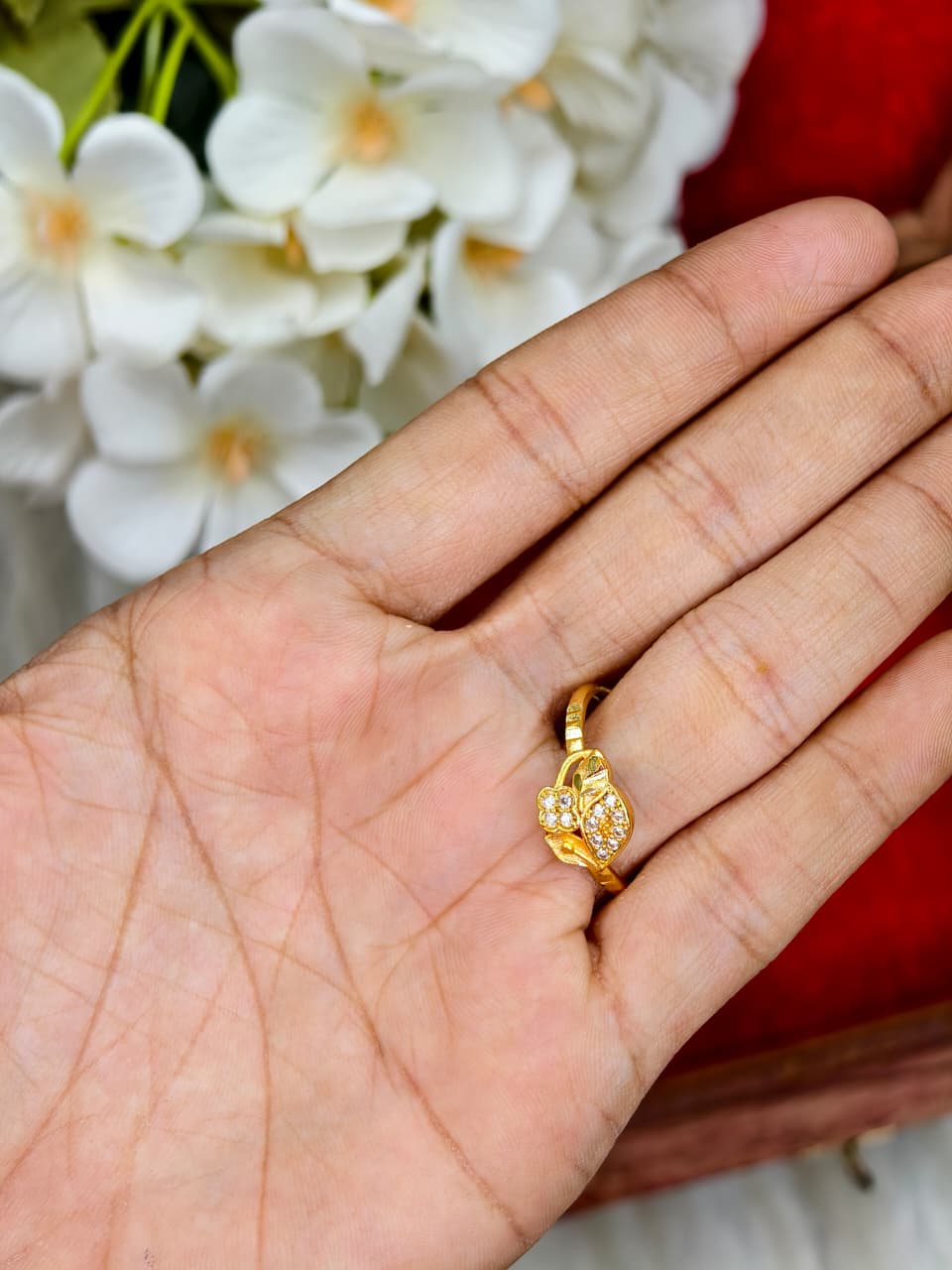 Elegant Women’s 1 Gram Gold Ring – Matte Finish