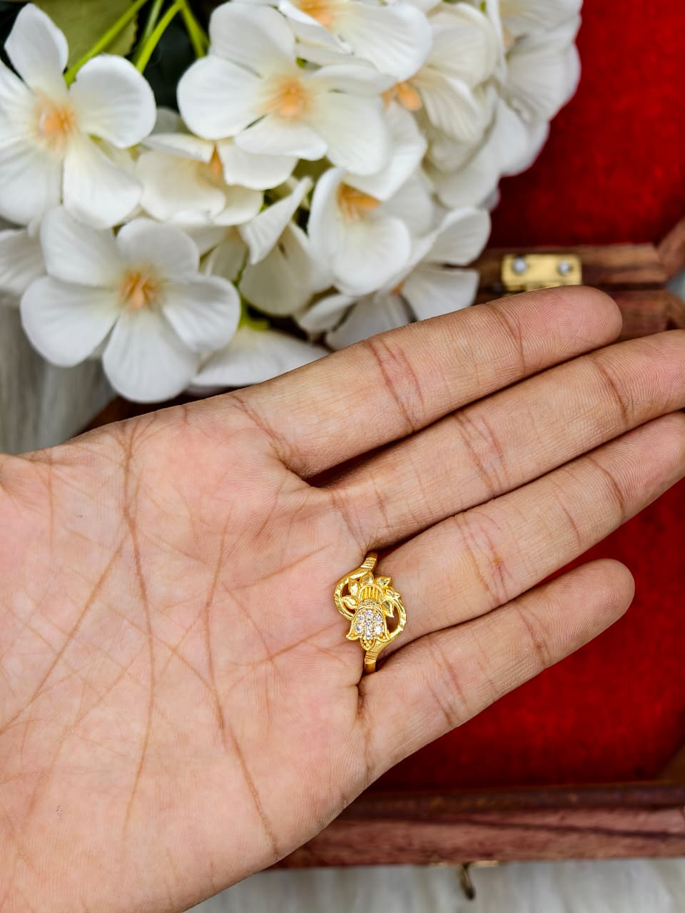 Elegant Women’s 1 Gram Gold Ring – Matte Finish