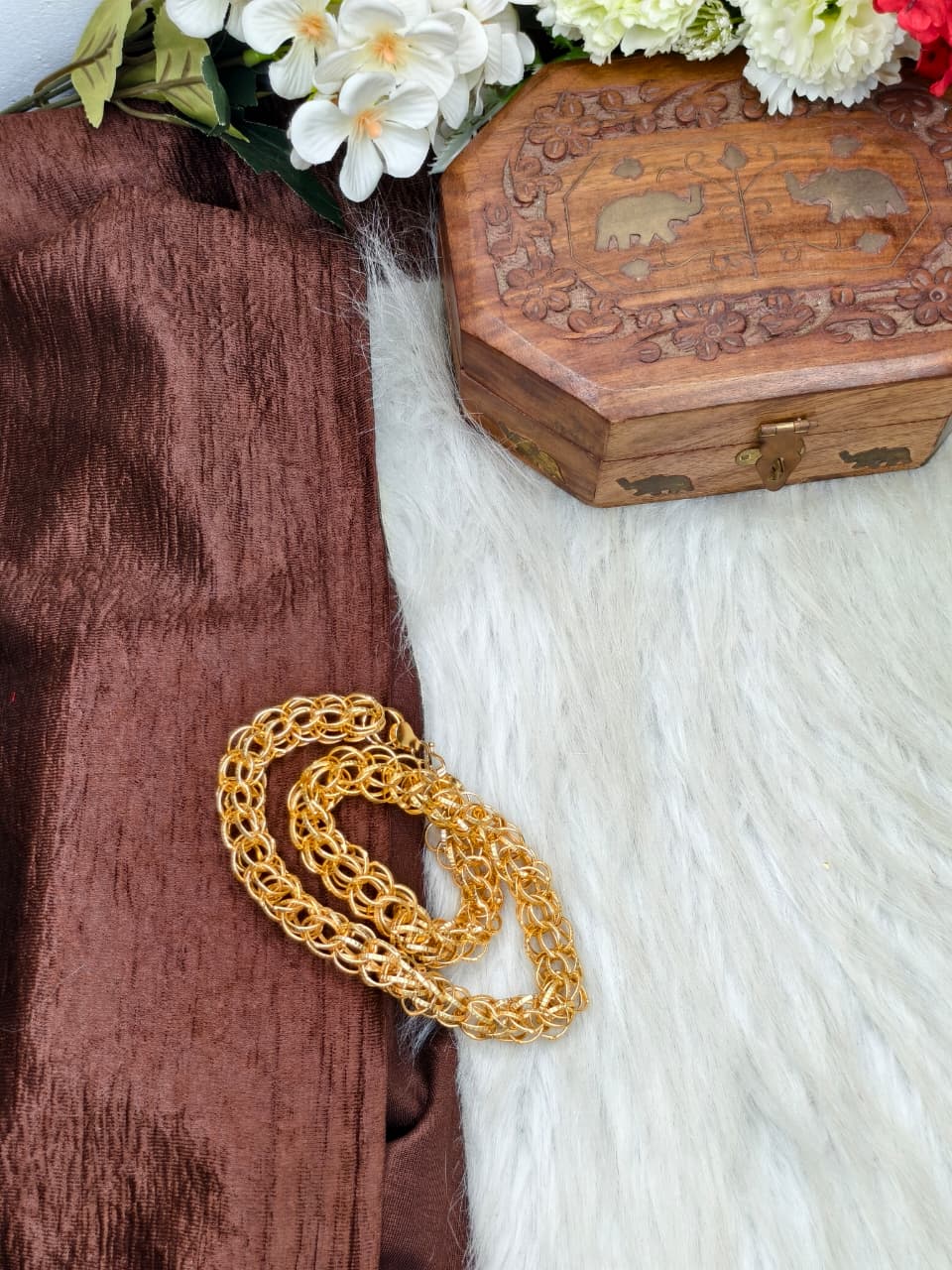 Men’s Elite Gold-Plated Chain – Modern Heavy-Style Design