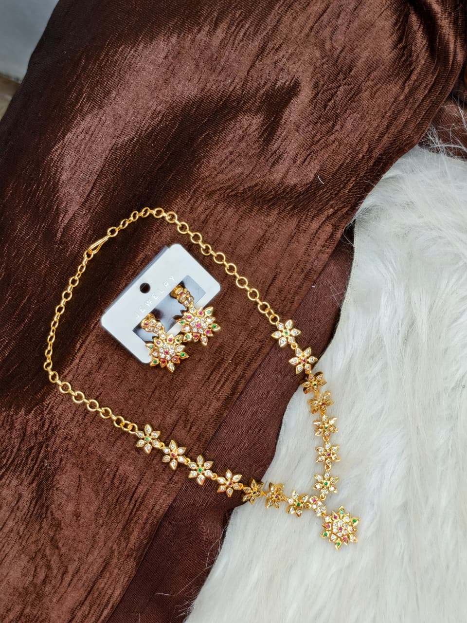 1 Gram Gold Plated Matte Finish Haram Necklace Combo for Women – Traditional Bridal Jewellery