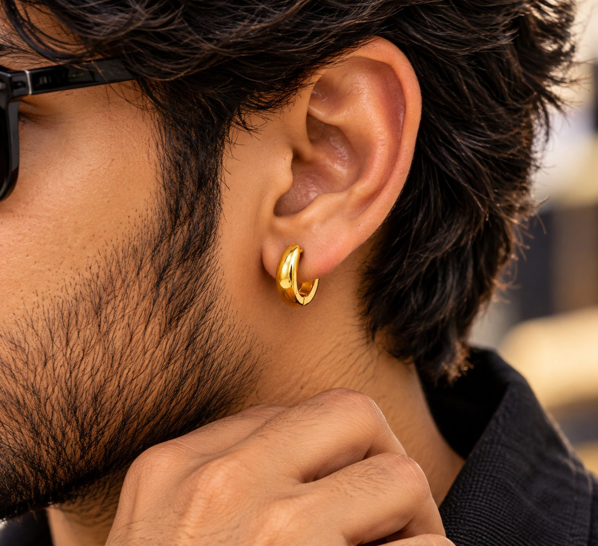 Men’s Classic Gold Hoop Earrings