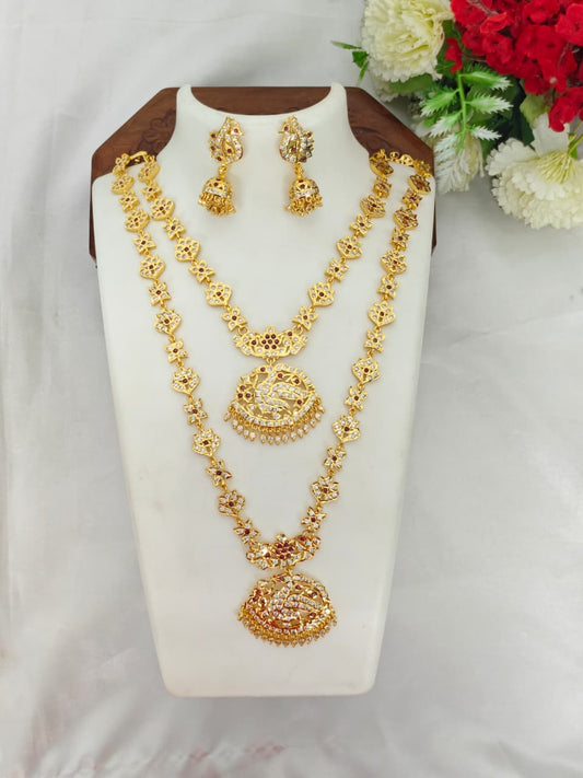 Elegant Impon Haram Combo Set for Women | Traditional Gold Polish Jewelry Set