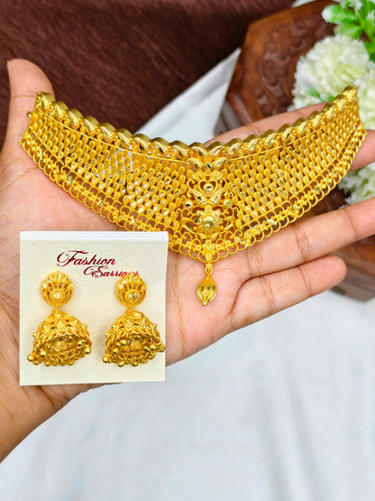 1 Gram Gold Plated Choker Necklace for Women | Traditional & Elegant Jewellery