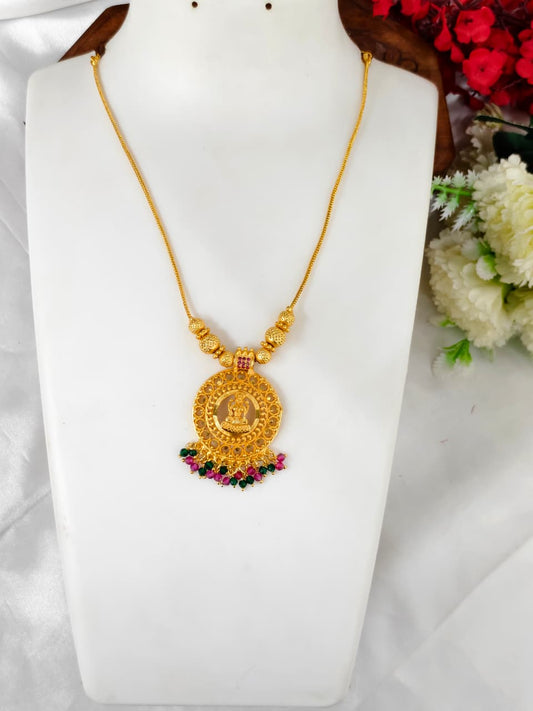 1 Gram Gold Plated Matte Finish Haram Necklace Combo for Women – Traditional Bridal Jewellery