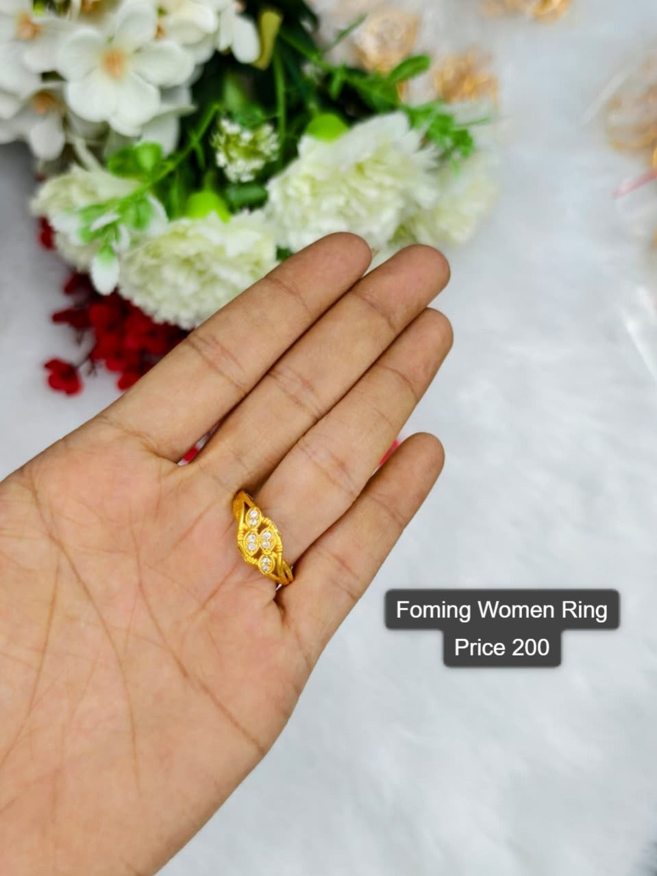 Elegant Women’s 1 Gram Gold Ring – Matte Finish