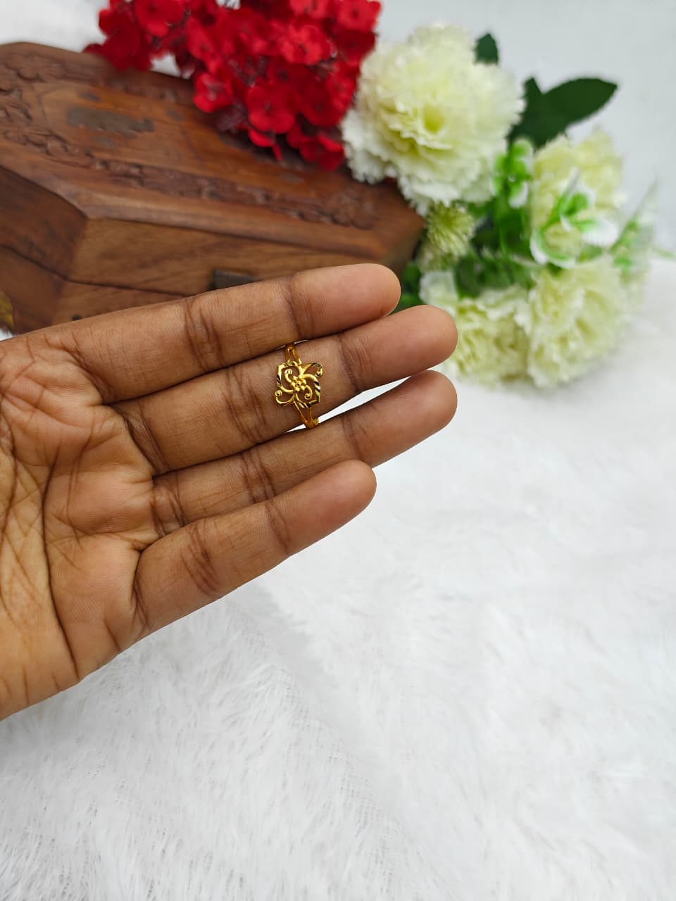 Elegant Women’s 1 Gram Gold plain Ring – Matte Finish
