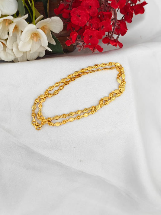 1 Gram Gold Plated Anklet for Women | Premium Gold Covering Ankle Chain | Traditional Daily Wear Jewellery