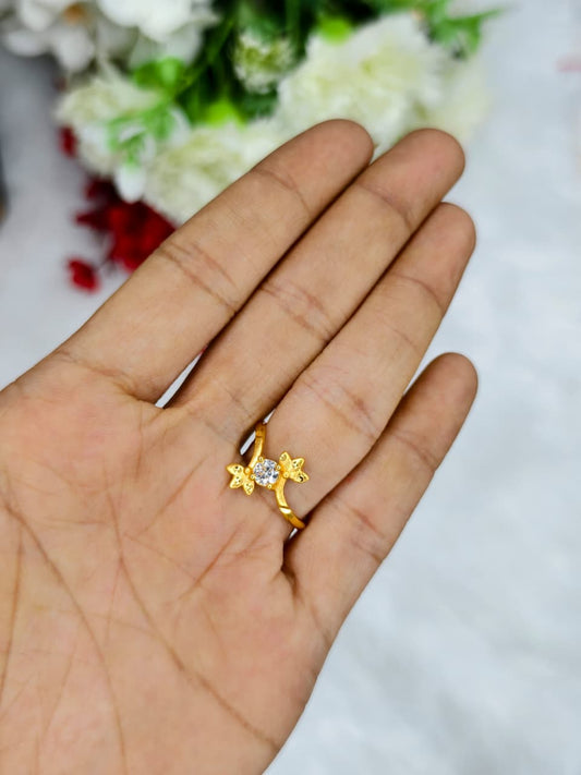Elegant Women’s 1 Gram Gold Ring – Matte Finish