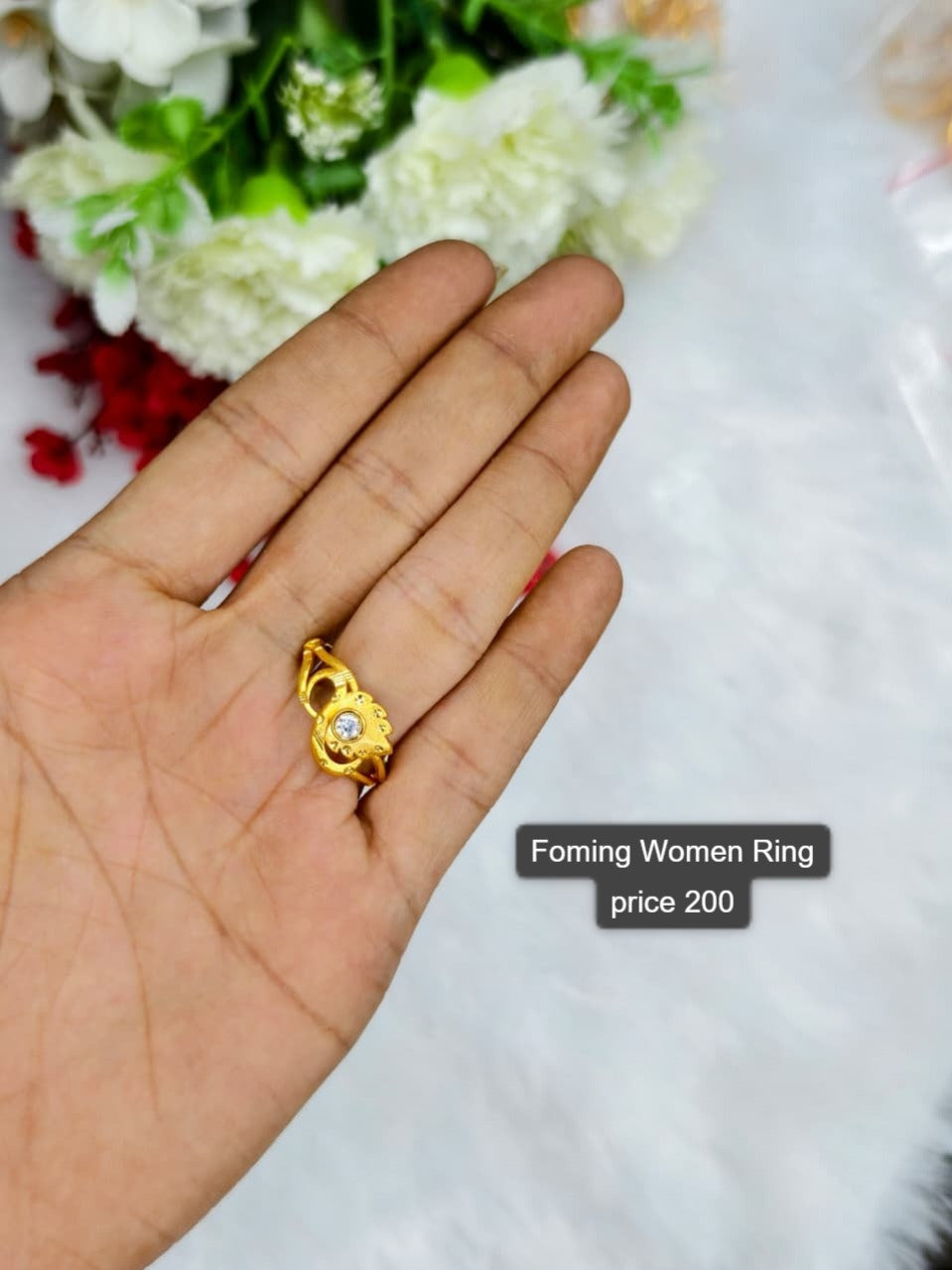 Elegant Women’s 1 Gram Gold Ring – Matte Finish