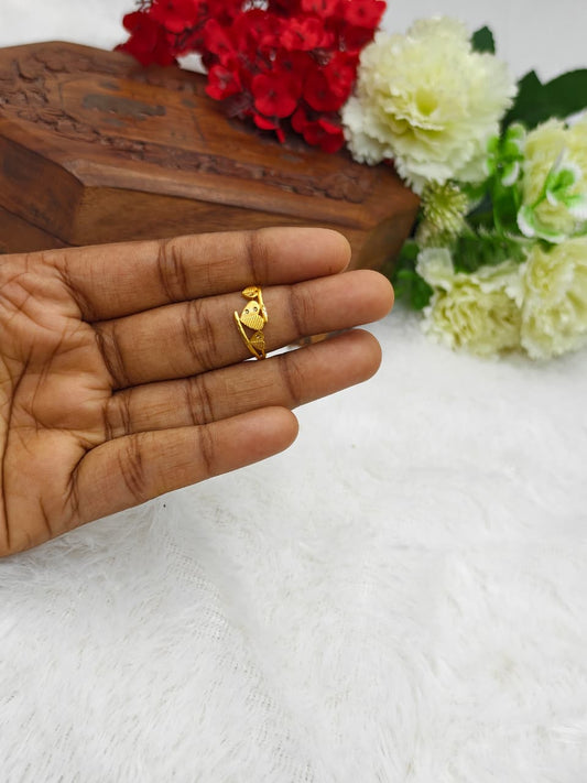 Elegant Women’s 1 Gram Gold plain Ring – Matte Finish