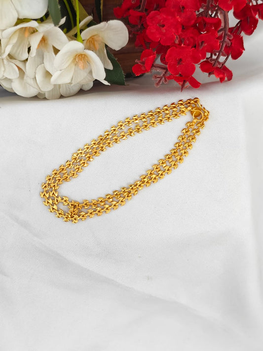 1 Gram Gold Plated Anklet for Women | Premium Gold Covering Ankle Chain | Traditional Daily Wear Jewellery