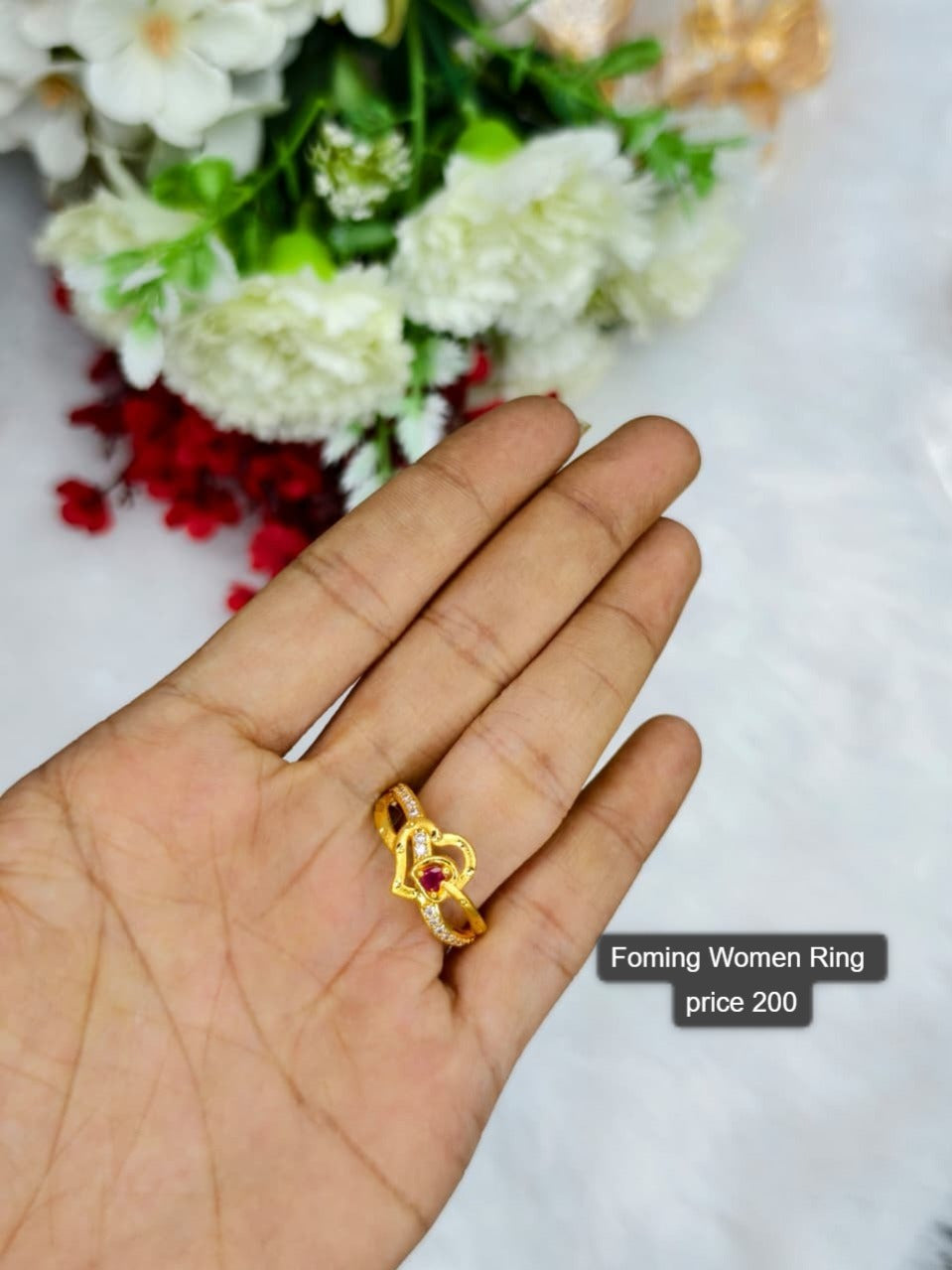 Elegant Women’s 1 Gram Gold Ring – Matte Finish