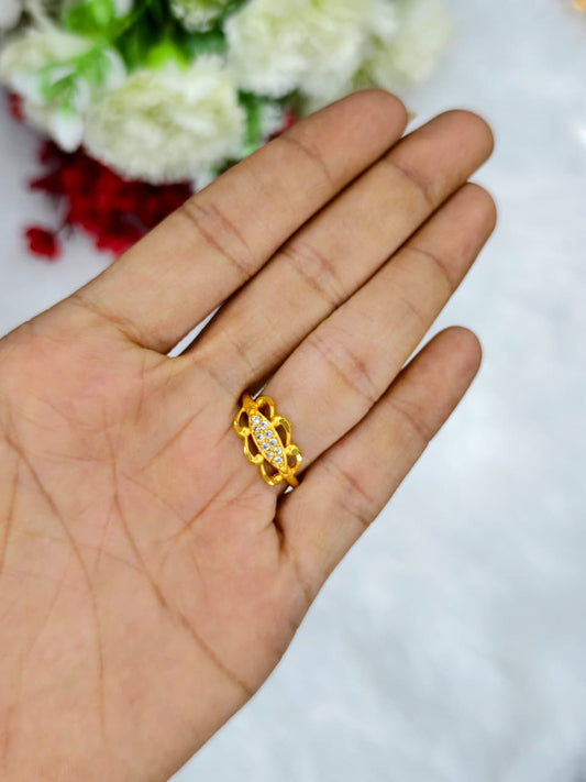 Elegant Women’s 1 Gram Gold Ring – Matte Finish