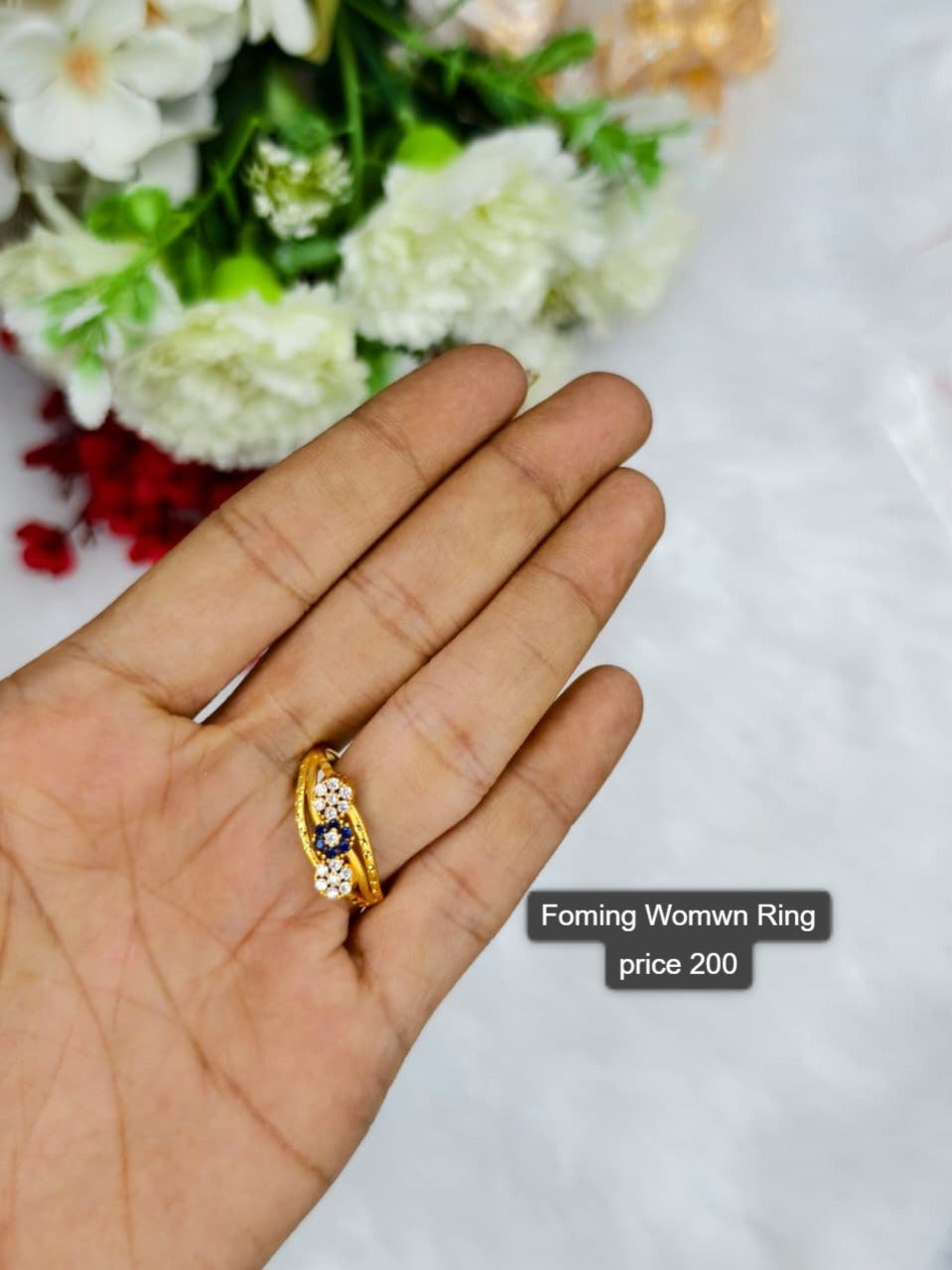 Elegant Women’s 1 Gram Gold Ring – Matte Finish