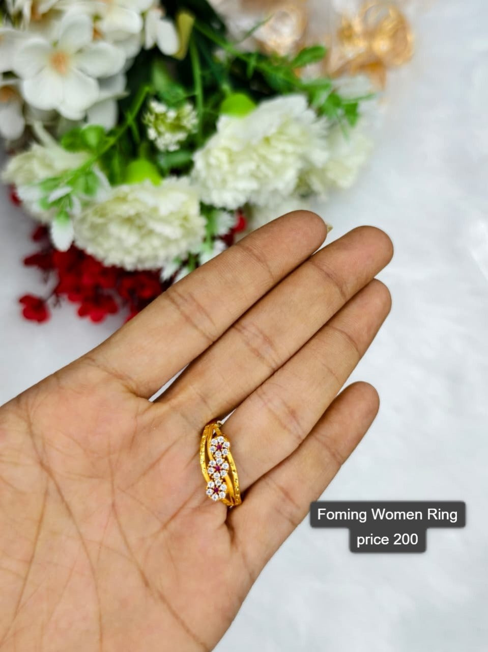 Elegant Women’s 1 Gram Gold Ring – Matte Finish