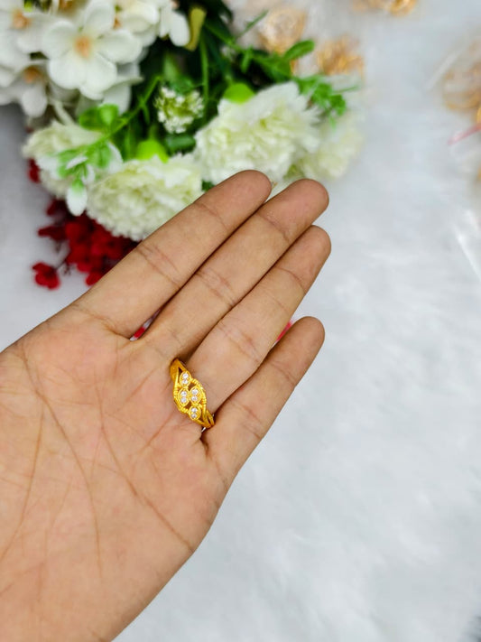 Elegant Women’s 1 Gram Gold Ring – Matte Finish