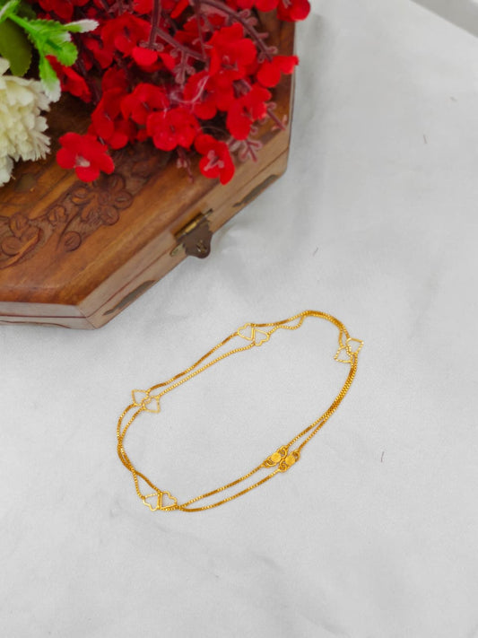 1 Gram Gold Plated Anklet for Women | Premium Gold Covering Ankle Chain | Traditional Daily Wear Jewellery