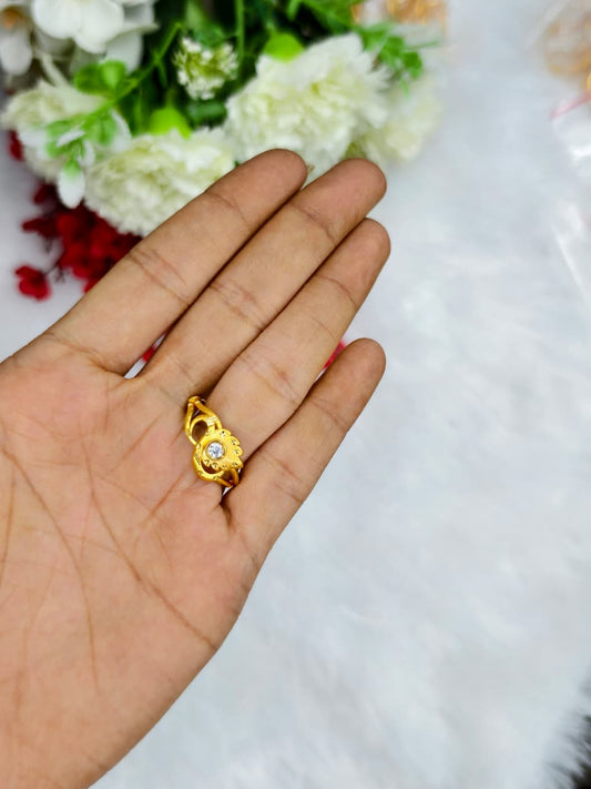 Elegant Women’s 1 Gram Gold Ring – Matte Finish