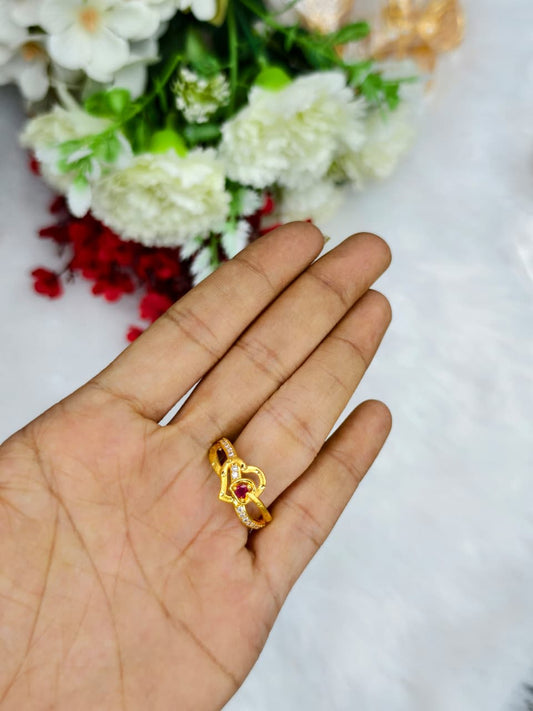 Elegant Women’s 1 Gram Gold Ring – Matte Finish