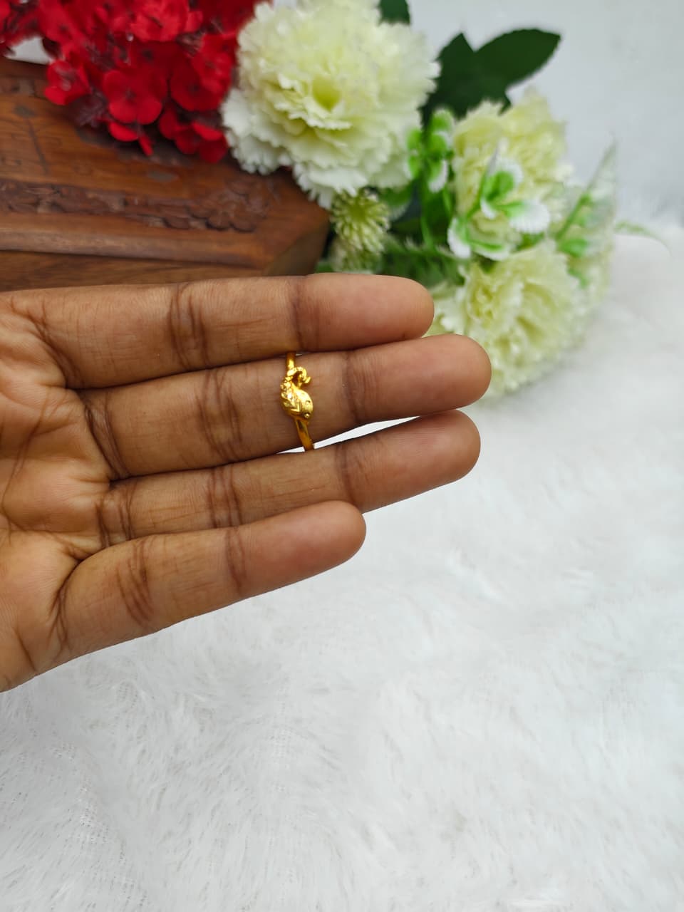 Elegant Women’s 1 Gram Gold plain Ring – Matte Finish