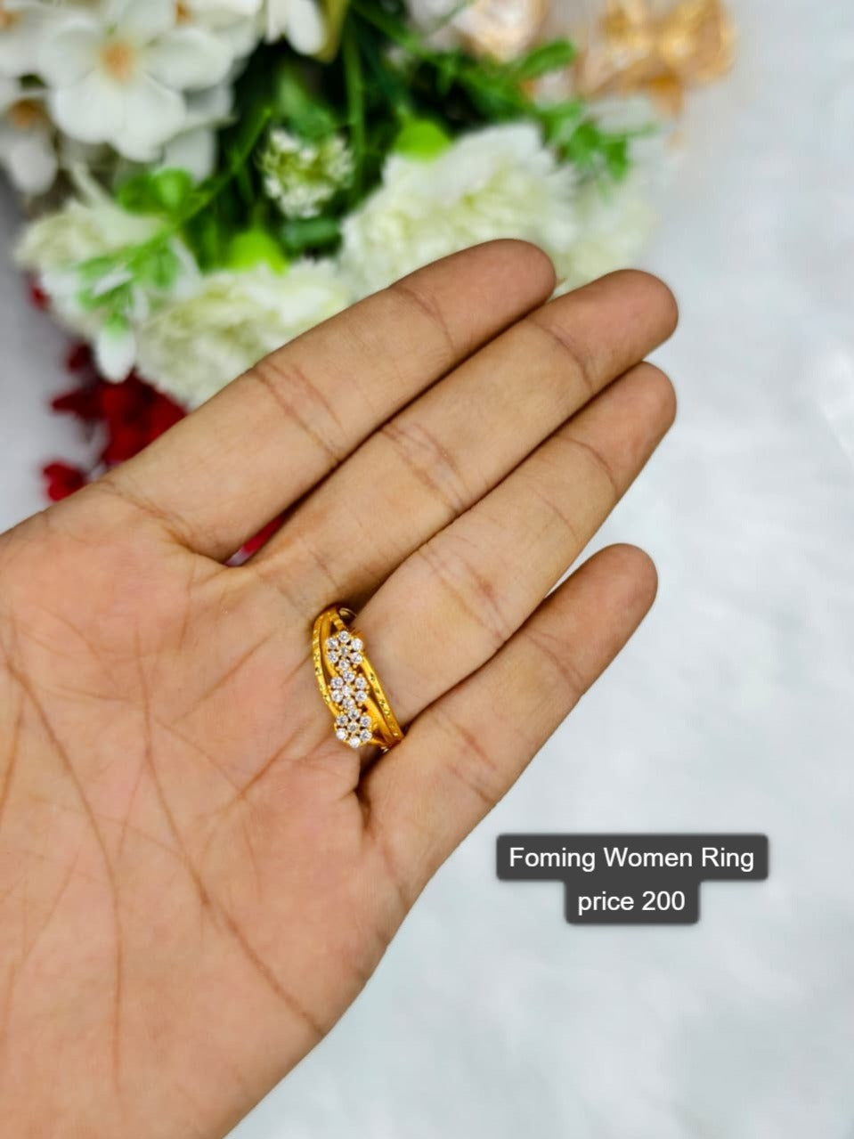 Elegant Women’s 1 Gram Gold Ring – Matte Finish