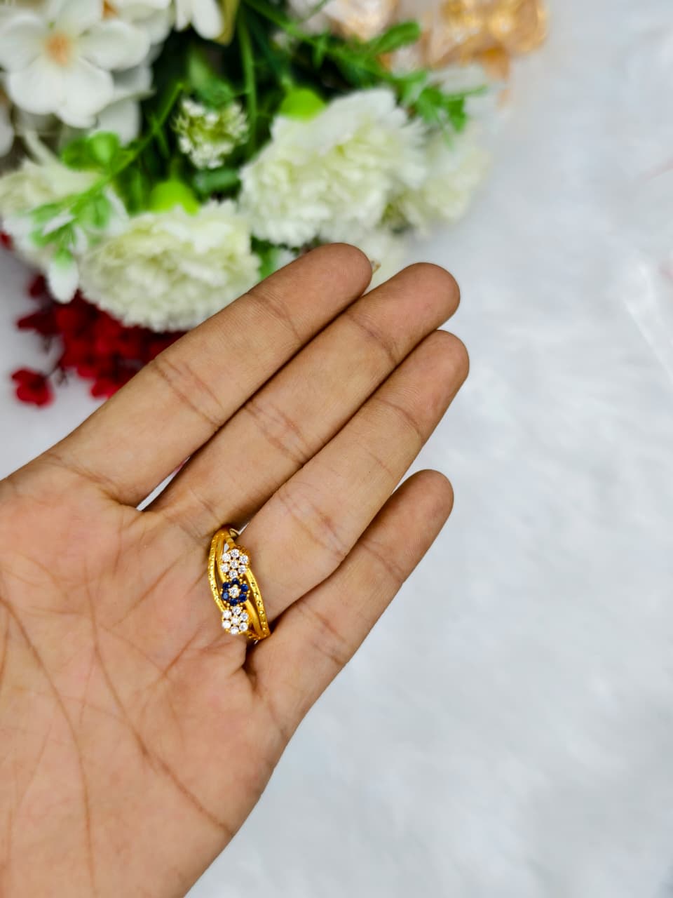 Elegant Women’s 1 Gram Gold Ring – Matte Finish