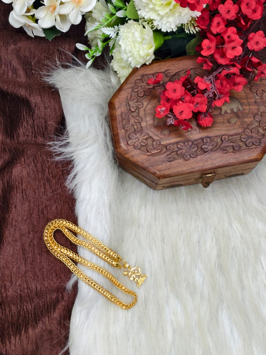 Forming matte finished (1Gram gold plated) Ring  Chain With Doller