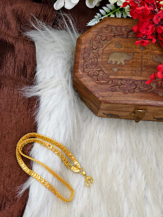 Forming matte finished (1Gram gold plated) V patta Chain with Doller