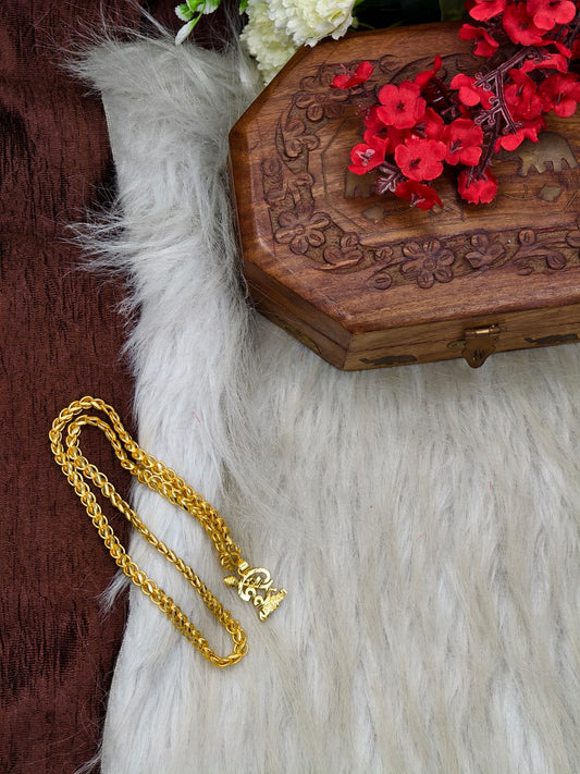 Forming matte finished (1Gram gold plated) Lotus Chain with Doller