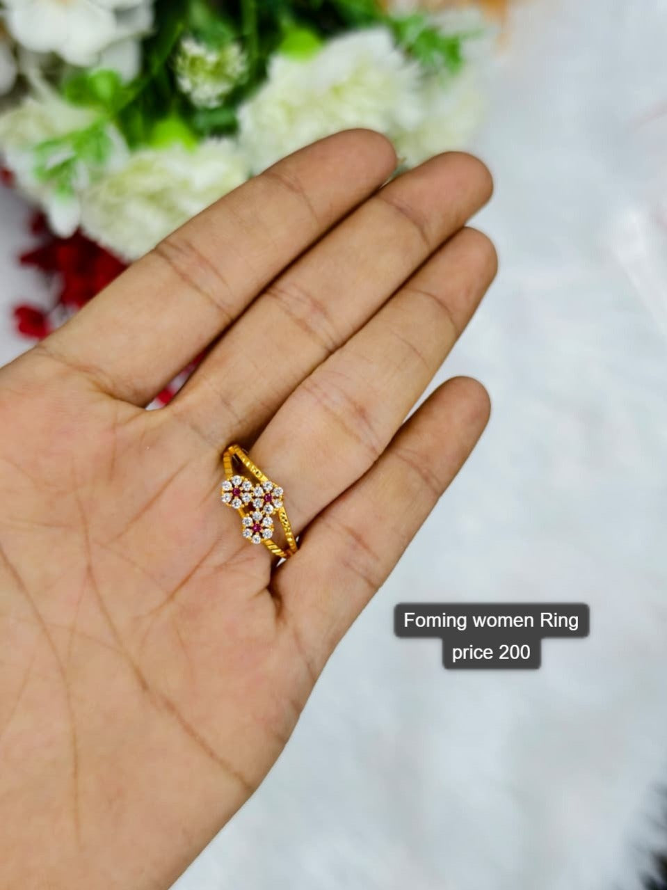 Elegant Women’s 1 Gram Gold Ring – Matte Finish