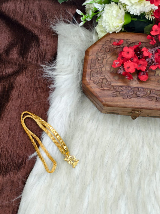 Forming matte finished (1Gram gold plated) V Patta Chain With Doller