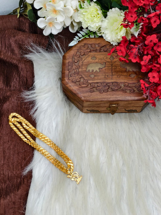 Forming matte finished (1Gram gold plated) Leaf  Chain With Doller