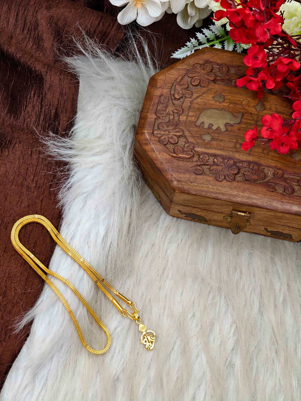 Forming matte finished (1Gram gold plated) Box Chain with Doller