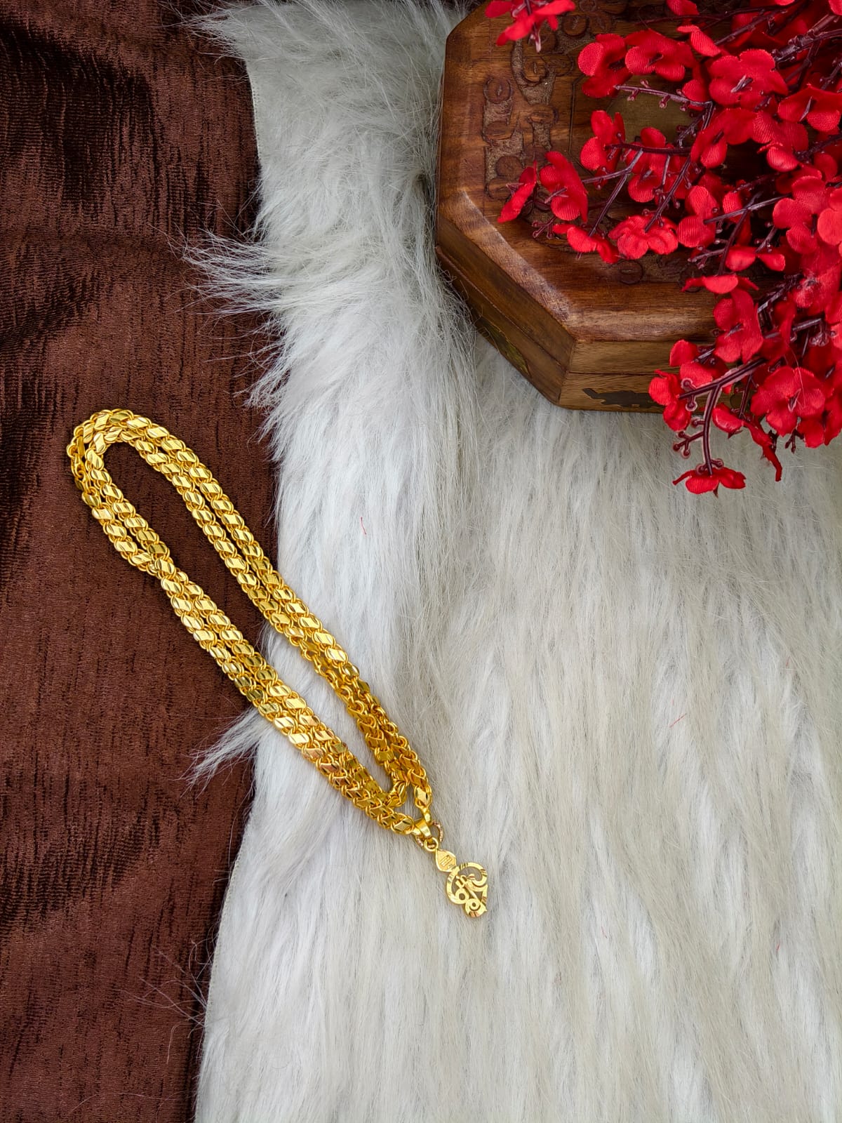 Forming matte finished (1Gram gold plated) Leaf Chain with Doller