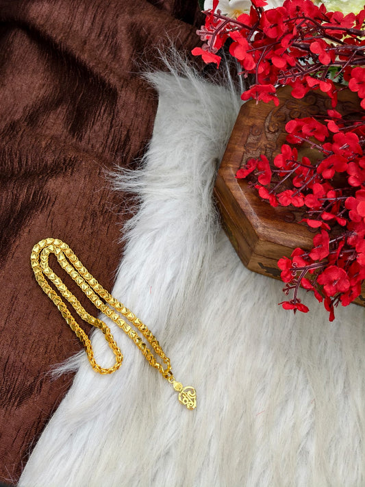 Forming matte finished (1Gram gold plated) Heart Chain with Doller