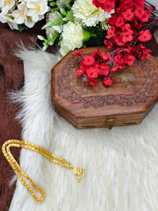 Forming matte finished (1Gram gold plated) Heart Chain with Doller