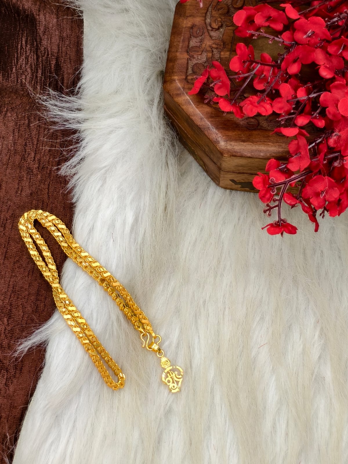 Forming matte finished (1Gram gold plated) Leaf Chain with Doller