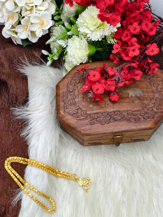 Forming matte finished (1Gram gold plated) Heart Chain with Doller