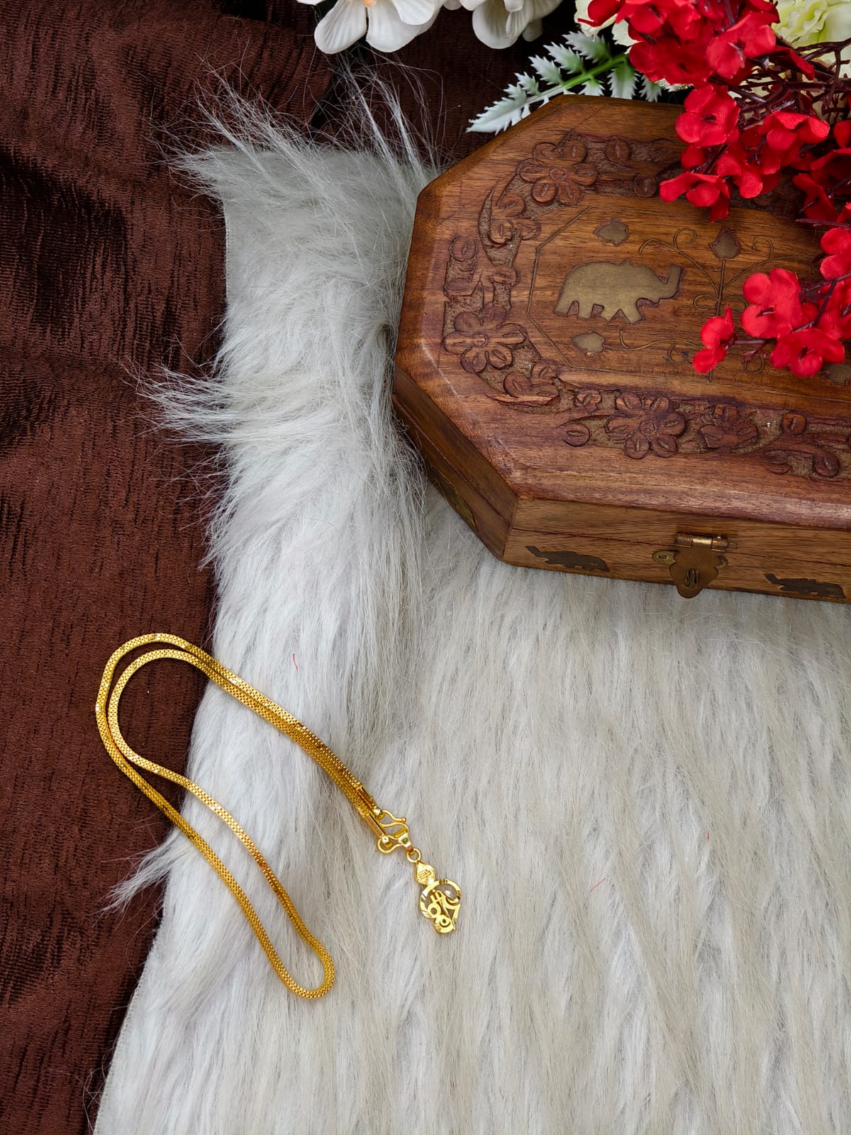 Forming matte finished (1Gram gold plated) Box Chain with Doller