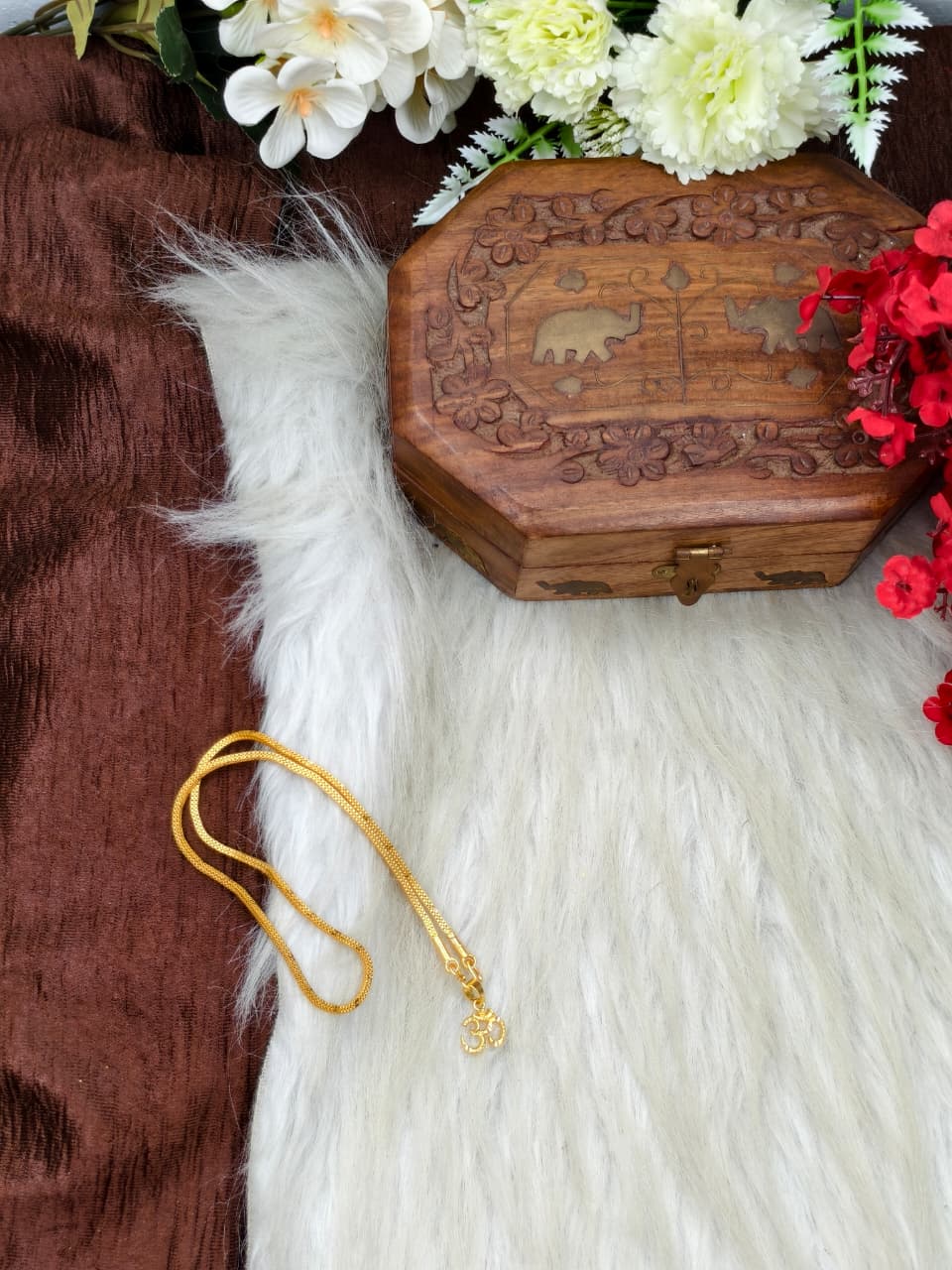 Forming matte finished (1Gram gold plated) Box Chain With Doller