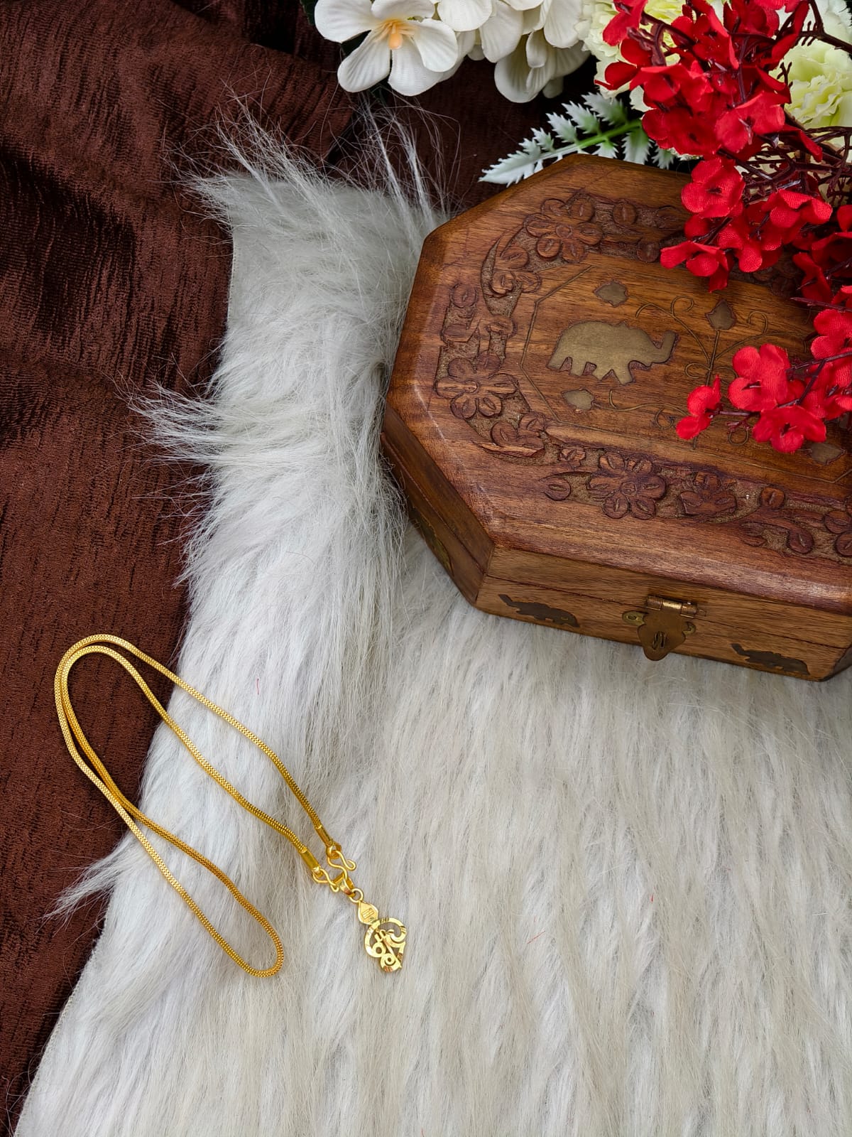 Forming matte finished (1Gram gold plated) Box Chain with Doller